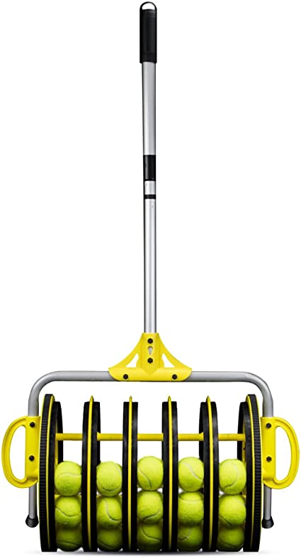 Crown Sporting Goods EZ Roller 2-in-1 Tennis Ball Collector and Ball Hopper