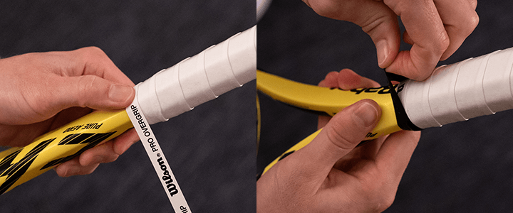 Finish the overgrip by securing it.